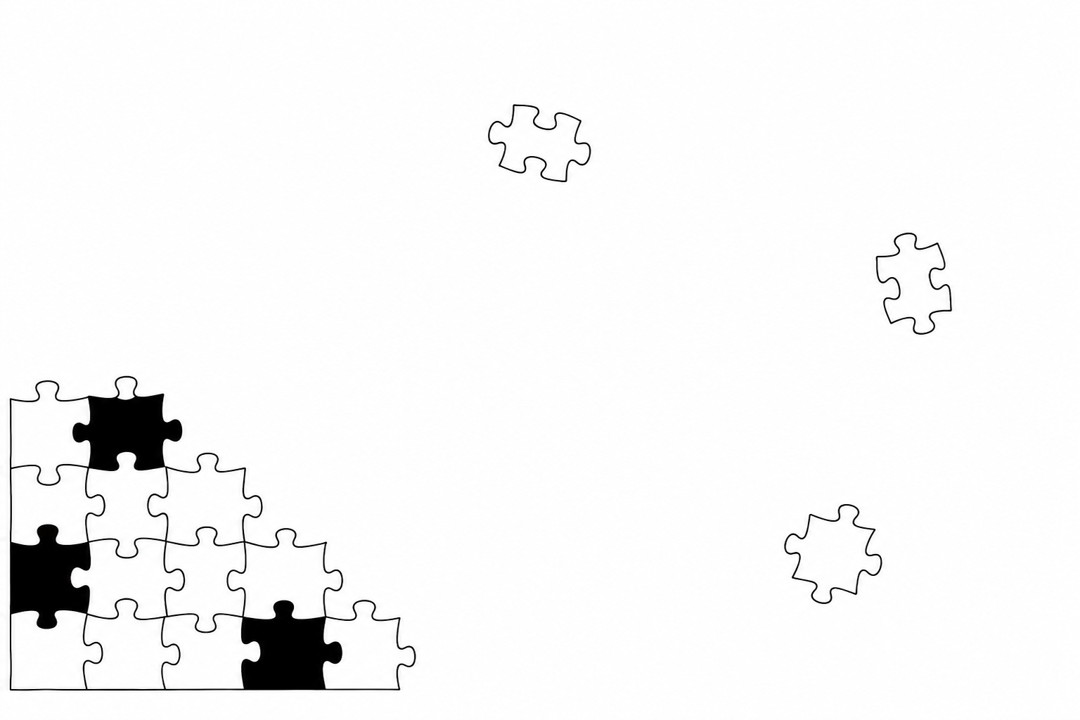 A jigsaw puzzle with its base assembled and the rest open